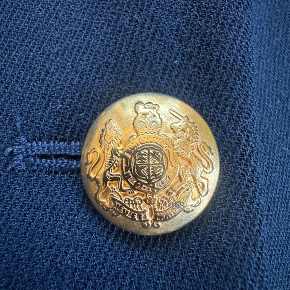 Lauren Ralph Lauren Navy Double Breasted Wool Captain Blazer Gold Buttons 6P - Picture 7 of 14